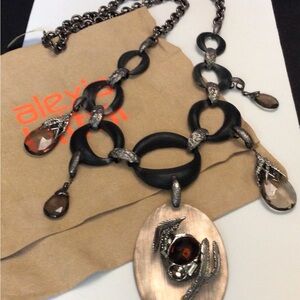 Alexis Bittar Crystal Encrusted Lucite Statement Necklace NWT